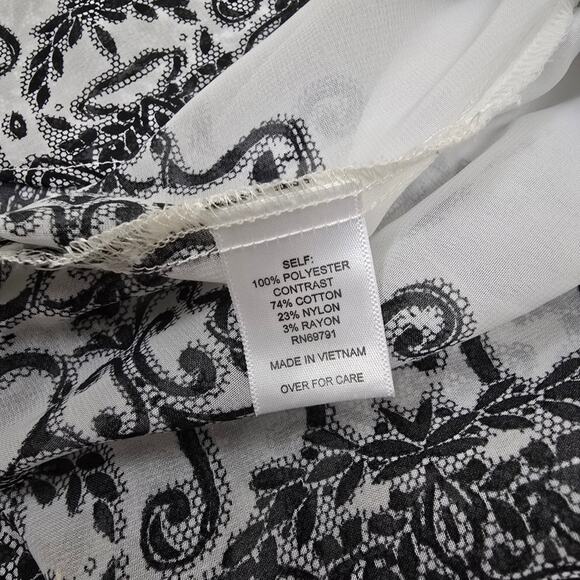 Roz & Ali Black Whimsigoth Dark Fairy Semi Sheer Glam Flowy Tunic Bohemian 2X - Picture 7 of 14